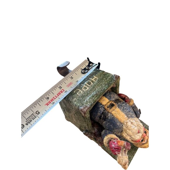 Vintage Jack in the Box Santa Claus Stocking Holder "Hope" Christmas Decor - Picture 6 of 7